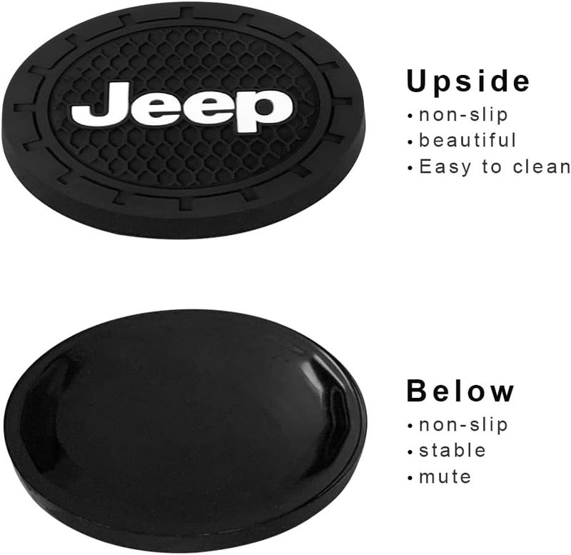 BFIVEANTE Car Cup Holder Coaster for Jeep,Silicone Cupholder Coaster,Car Interior Accessories,2.76 Inch 2 Pieces - Image 3